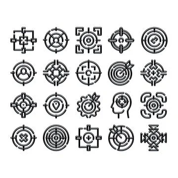 Target and aim vector icon set Stock Illustration