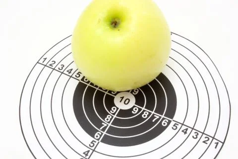 Target and apple Stock-Fotos