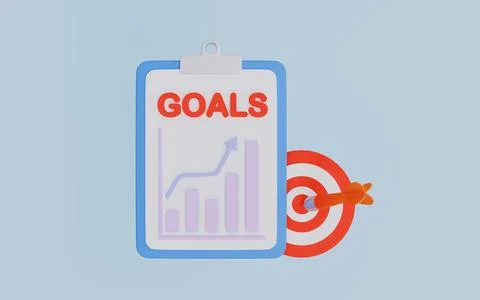 Target and arrow on clipboard with checklist, Success business strategy Stock Illustration