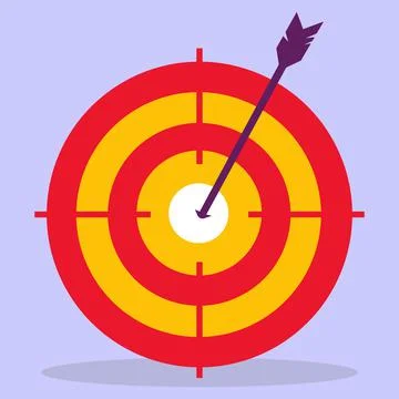 Target and arrow. Hitting the target. A series of business icons. Stock Illustration