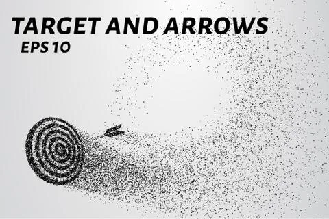 The target and the arrow of the particles. The target and the arrow is compos Stock Illustration