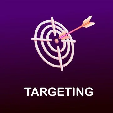 Target and arrow perspective 3d style for targeting concept vector Stock Illustration