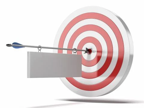 Target and arrow with plate Ilustração Stock