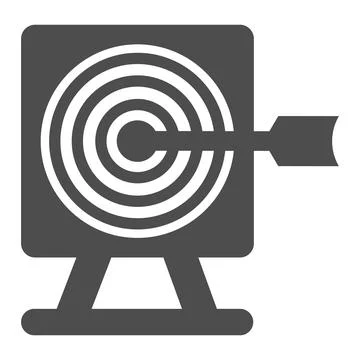 Target and arrow solid icon, startup concept, aim sign on white background Illustrazione stock