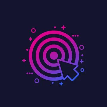 Target and cursor, vector icon Stock Illustration