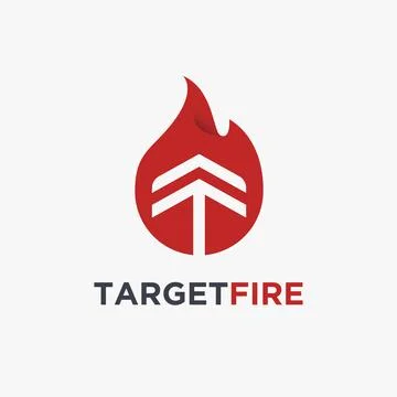 Target And Fire logo icon vector, hot arrow logo template on white background Stock Illustration
