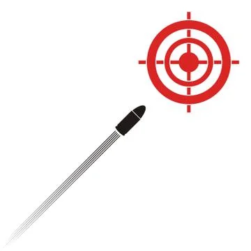 Target and flying bullet イラスト素材