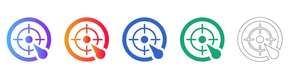 Target and Precision Aim Icons Set Stockillustratie