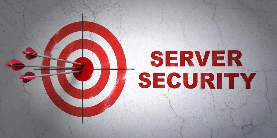 Target and Server Security on wall background Stock Illustration