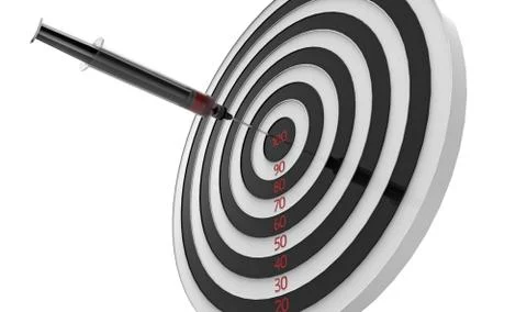 Target and syringe, 3d rendering Stock Illustration