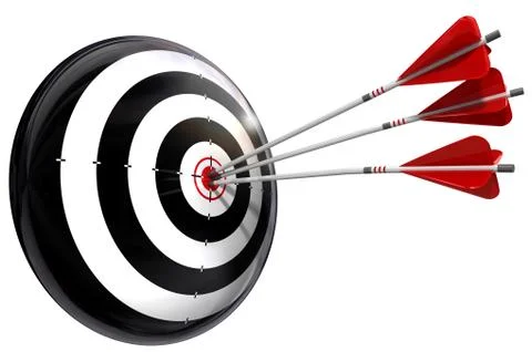 Target and three arrows conceptual image Stock Illustration