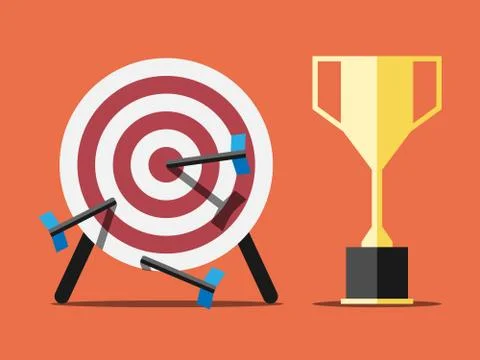 Target and trophy Stock Illustration