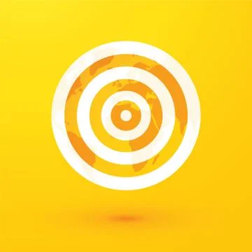 Target and yellow world map Stock Illustration