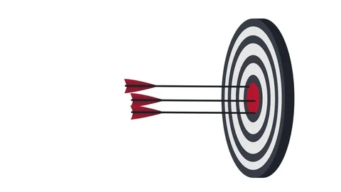 Target. Animation arrows at the target. Cartoon Stock Footage 124064013