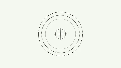 Target Animation Video Clip with Layered Circle and Crosshair Symbol 库存影片 333021260