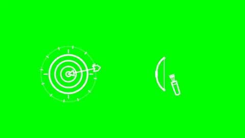 Target Archery Animation on Green Screen Stock Footage 347413283