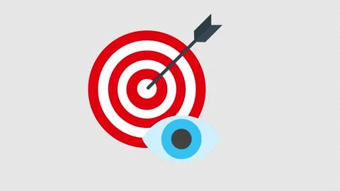 Target with Arrow and Eye Symbolizing Focus Vision and Goal Achievement Stock Footage 339780587