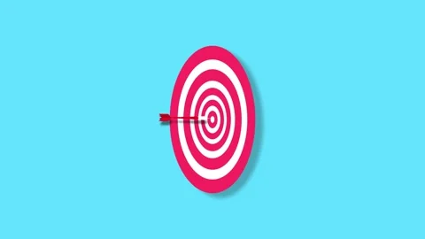 On target arrow animation of arrows being thrown into the target board game.. Stock Footage 263879397