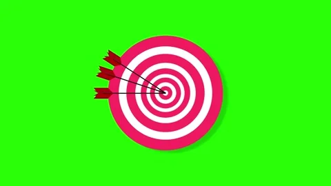On target arrow animation of arrows being thrown into the target board game.. Stock Footage 264964335