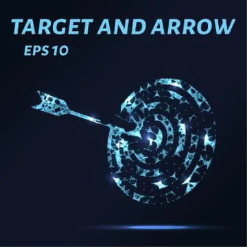 The target of the arrow consists of points, lines and triangles. The polygo.. Stock Illustration