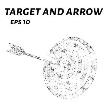 The target of the arrow consists of points, lines and triangles. The polygo.. Stock Illustration
