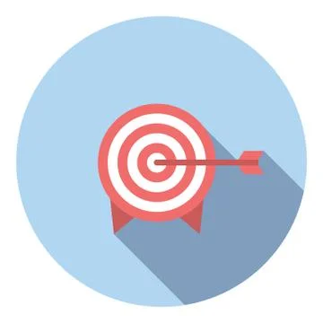 Target With Arrow Flat Icon Stock Illustration