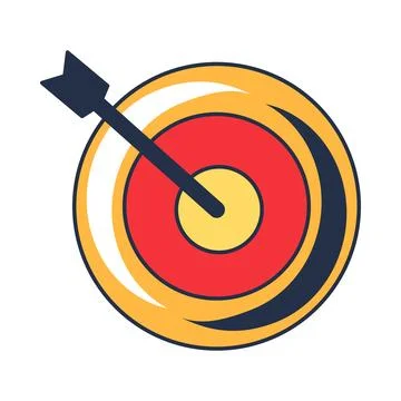 Target with arrow flat illustration Stock Illustration