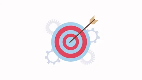 Target with arrow hit and gears turning concept of business strategy and su.. Stock Footage 333721715