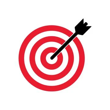 Target with Arrow Hitting Bullseye Stock Illustration
