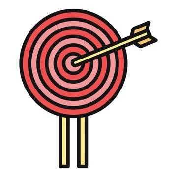 Target with arrow hitting bullseye representing objective achievement Stockillustratie