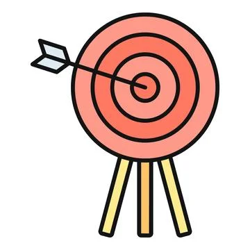 Target with arrow hitting bullseye representing business success Stock Illustration