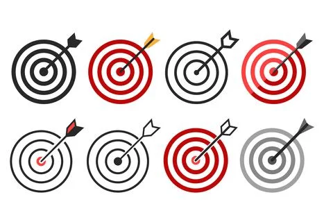 Target with Arrow Icon Template Design for Competition Winning Goal Achieve.. Stock Illustration