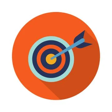 Target arrow icon in trendy flat style isolated. Stock Vector illustration. Stock Illustration