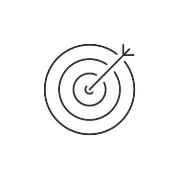 Target with an arrow inside linear icon Stock Illustration