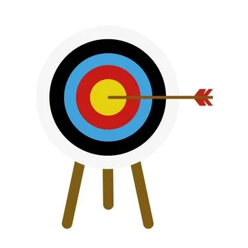 Target with arrow over white vector Stock Illustration