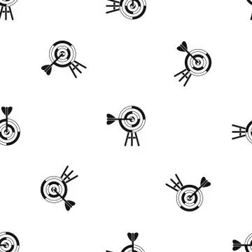 Target with an arrow pattern seamless black Stock Illustration