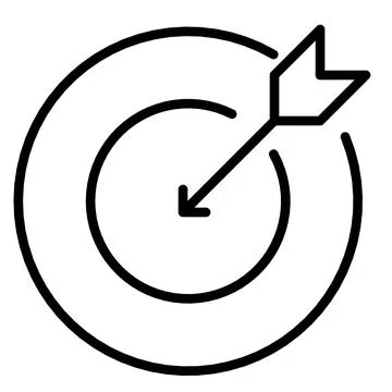 Target arrow target line icon. Arrow target icon logo outline Stock Illustration