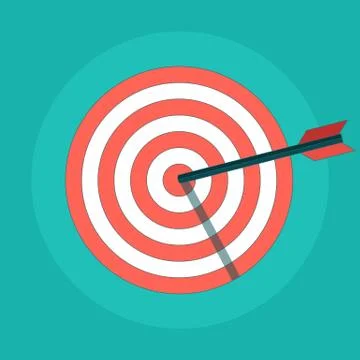 Target with an arrow vector icon in a flat style. Stock Illustration