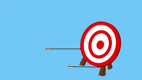 Target with arrows hitting it on background animation 動画素材 327014736
