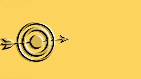 Target with arrows on a yellow background. Stock Photos