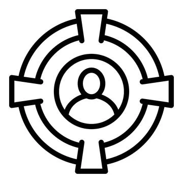 Target attack icon outline vector. Internet account Stock Illustration