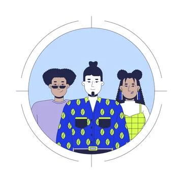 Target audience 2D illustration concept Stock Illustration