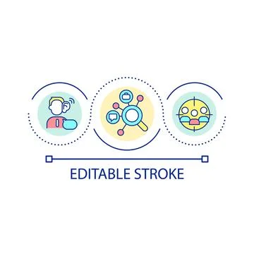 Target audience analysis loop concept icon Stock Illustration