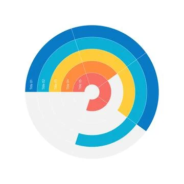 Target audience analytics concentric circle infographic design template Stockillustratie