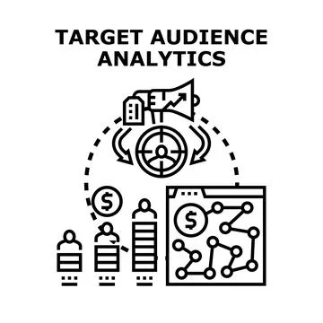 Target audience analytics marketing strategy concept Stock Illustration