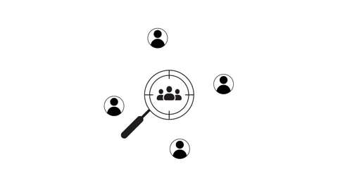 Target audience and user analysis animation isolated on white background Stock Footage 328418418