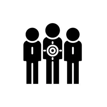 Target audience black icon, vector sign on isolated background. Target audience Stock Illustration