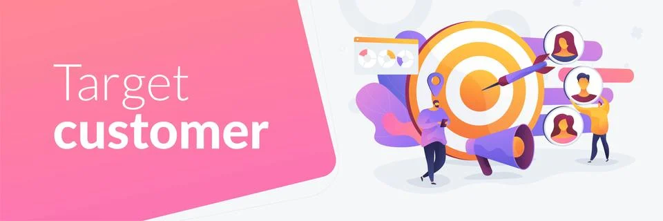 Target audience concept banner header Stock Illustration