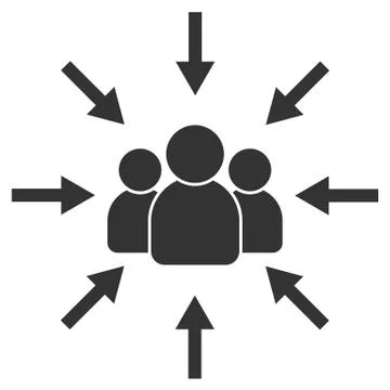 Target audience. Customer, client targeting. Consumer centricity. Focus peopl Stock Illustration