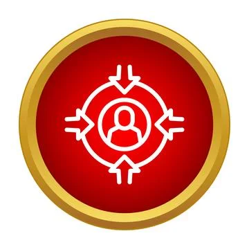 Target audience icon with consumer focus marketing strategy Stock Illustration